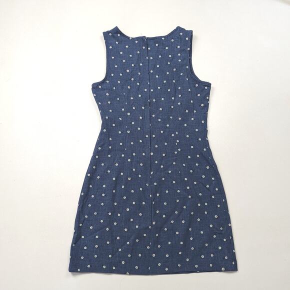 Vintage I.N. San Francisco Mini Dress Women's Size XS 90s Blue Daisy Teen - Picture 3 of 4